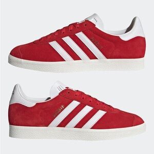 Adidas Gazelle Red and White Sneakers
